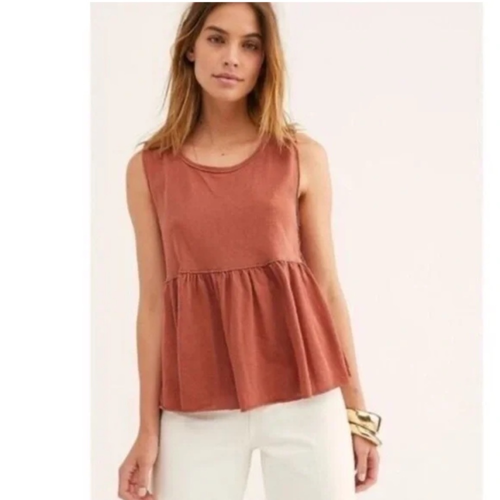 NWOT Ann Taylor Loft Womens Sweater Flounce Tank Top Rust Color Sz Xs-Small